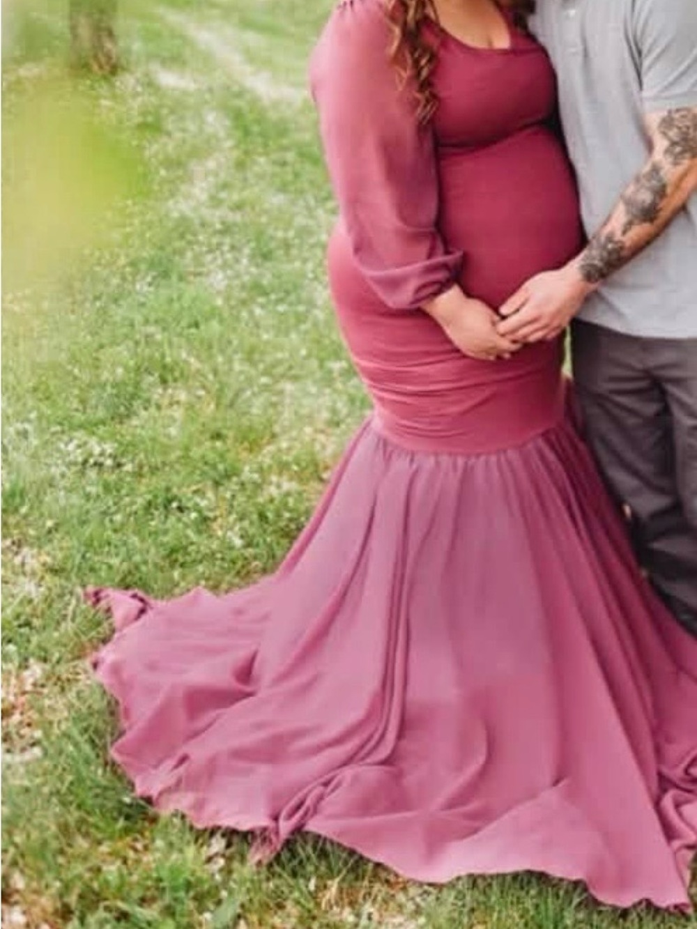 Mauve Mermaid Maternity Gown